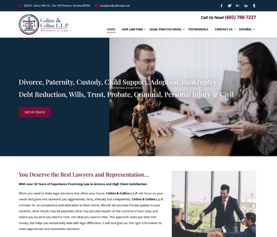 Screenshot of Collins Law