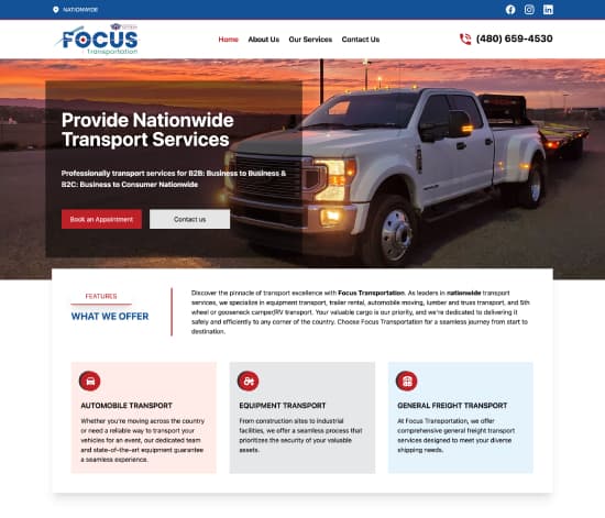 Screenshot of Focus Transport AZ